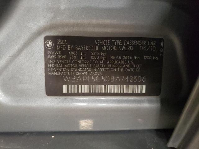 Photo 10 from auction – 2011 BMW 335 XI with VIN WBAPL5C50BA742306