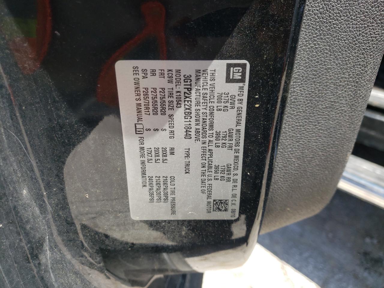 Photo 10 from auction – 2011 GMC SIERRA K15 with VIN 3GTP2XE2XBG118440