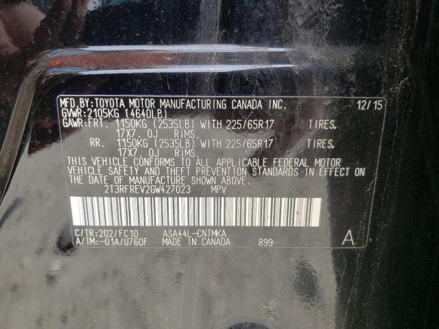Photo 10 from auction – 2016 TOYOTA RAV4 XLE with VIN 2T3RFREV2GW427023