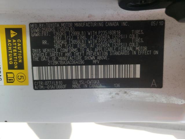 Photo 10 from auction – 2010 LEXUS RX 350 with VIN 2T2BK1BA3AC064096