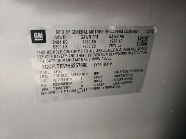 Photo 10 from auction – 2017 GMC TERRAIN SL with VIN 2GKFLTE37H6267990