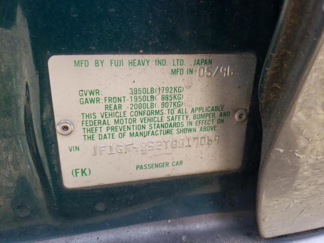 Photo 10 from auction – 1996 SUBARU IMPREZA OU with VIN JF1GF4852TG817069