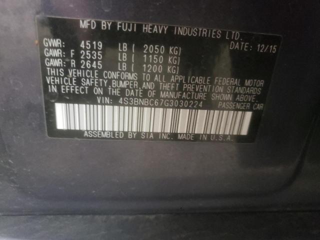 Photo 10 from auction – 2016 SUBARU LEGACY 2.5 with VIN 4S3BNBC67G3030224