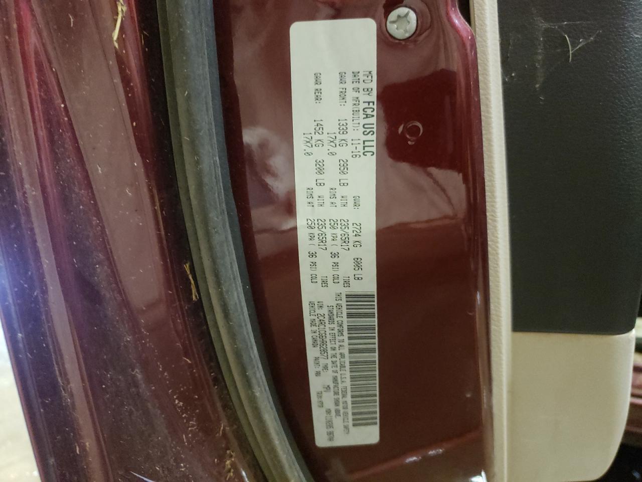 Photo 10 from auction – 2017 CHRYSLER PACIFICA L with VIN 2C4RC1CG6HR628577