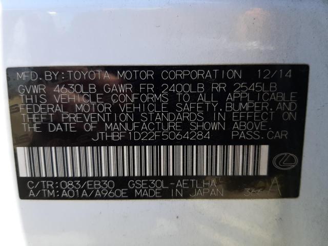 Photo 10 from auction – 2015 LEXUS IS 250 with VIN JTHBF1D22F5064284