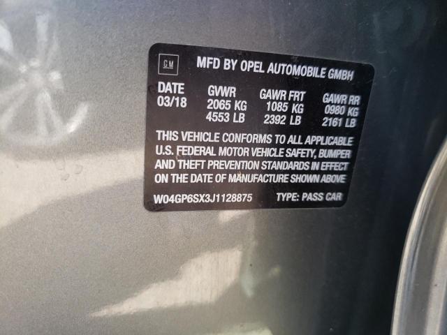 Photo 10 from auction – 2018 BUICK REGAL ESSE with VIN W04GP6SX3J1128875