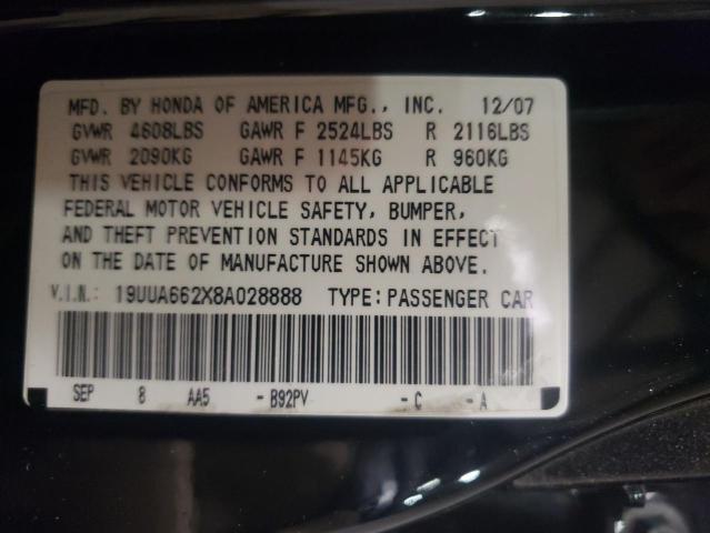 Photo 10 from auction – 2008 ACURA TL with VIN 19UUA662X8A028888