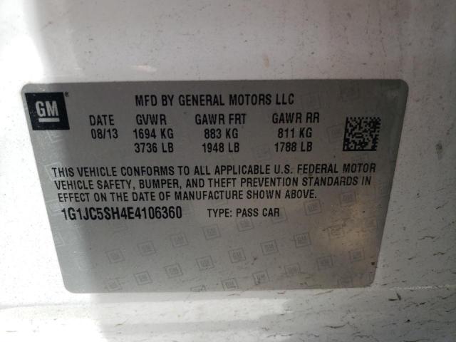 Photo 10 from auction – 2014 CHEVROLET SONIC LT with VIN 1G1JC5SH4E4106360