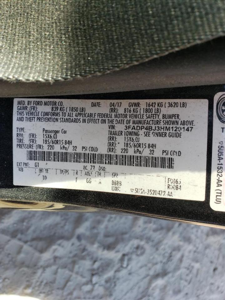 Photo 10 from auction – 2017 FORD FIESTA SE with VIN 3FADP4BJ3HM129147