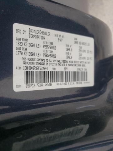 Photo 10 from auction – 2007 DODGE DURANGO SL with VIN 1D8HB48P97F572344