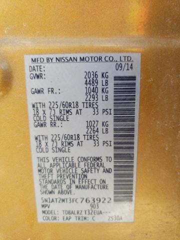 Photo 10 from auction – 2015 NISSAN ROGUE S with VIN 5N1AT2MT3FC763922