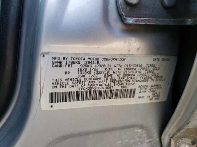 Photo 10 from auction – 2003 TOYOTA RAV4 with VIN JTEGH20V236013697