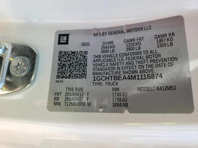 Photo 10 from auction – 2021 CHEVROLET COLORADO with VIN 1GCHTBEA4M1116874