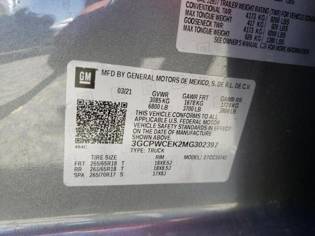 Photo 10 from auction – 2021 CHEVROLET 1500 with VIN 3GCPWCEK2MG302397