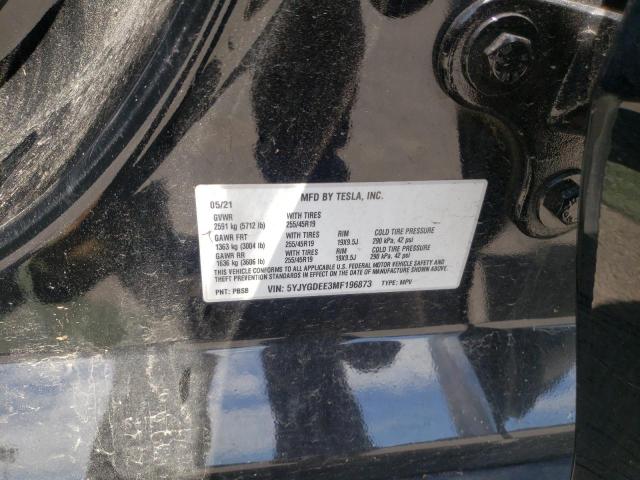 Photo 10 from auction – 2021 TESLA MODEL Y with VIN 5YJYGDEE3MF196873
