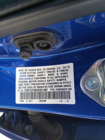 Photo 10 from auction – 2016 HONDA CIVIC LX with VIN 19XFC2F50GE031492