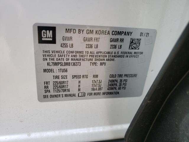 Photo 10 from auction – 2021 CHEVROLET TRAILBLAZE with VIN KL79MPSL0MB136373