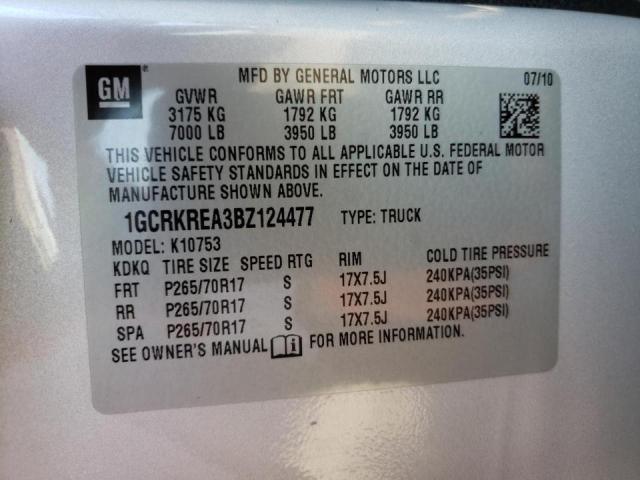 Photo 10 from auction – 2011 CHEVROLET SILVERADO with VIN 1GCRKREA3BZ124477