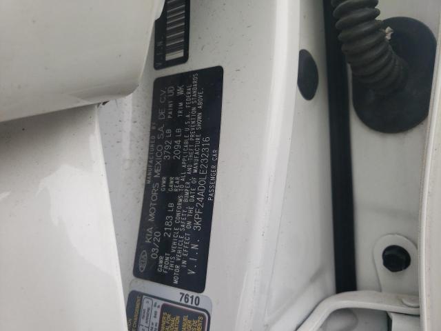Photo 10 from auction – 2020 KIA FORTE FE with VIN 3KPF24AD0LE232316