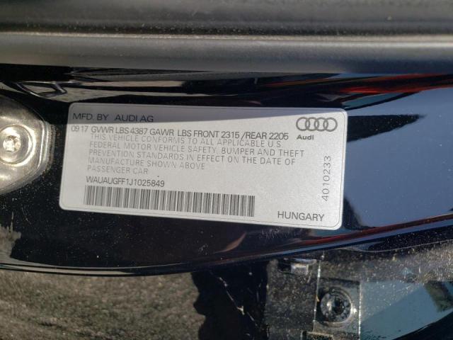 Photo 10 from auction – 2018 AUDI A3 PREMIUM with VIN WAUAUGFF1J1025849