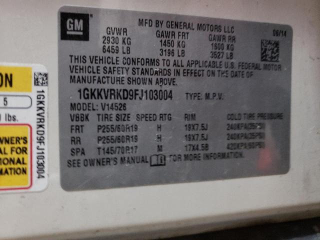 Photo 10 from auction – 2015 GMC ACADIA SLT with VIN 1GKKVRKD9FJ103004