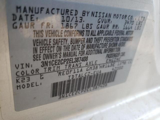 Photo 10 from auction – 2014 NISSAN VERSA NOTE with VIN 3N1CE2CP2EL387408