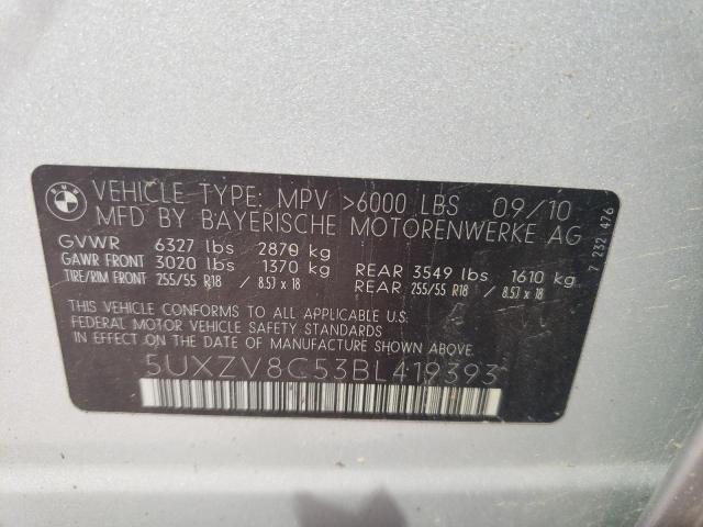 Photo 10 from auction – 2011 BMW X5 XDRIVE5 with VIN 5UXZV8C53BL419393