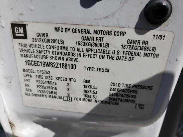 Photo 10 from auction – 2002 CHEVROLET SILVERADO with VIN 1GCEC19W82Z188100