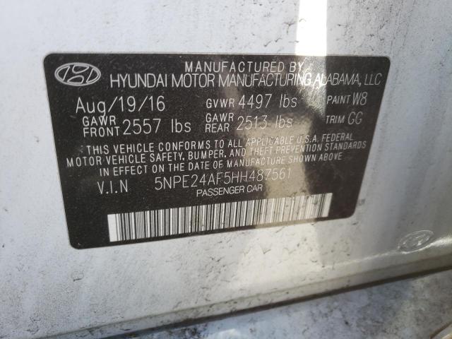 Photo 10 from auction – 2017 HYUNDAI SONATA with VIN 5NPE24AF5HH487561
