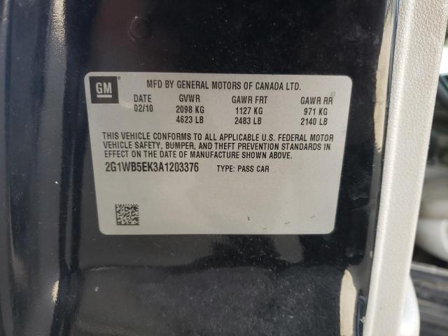 Photo 10 from auction – 2010 CHEVROLET IMPALA LT with VIN 2G1WB5EK3A1203376