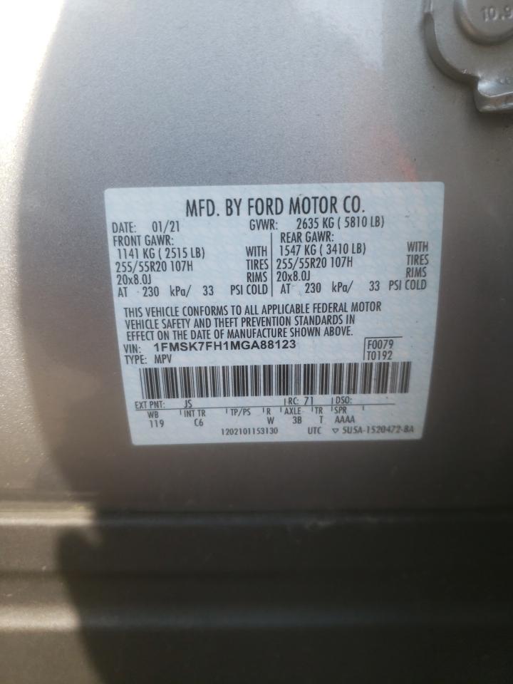 Photo 10 from auction – 2021 FORD EXPLORER L with VIN 1FMSK7FH1MGA88123