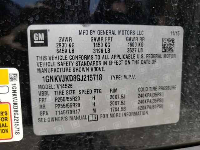 Photo 10 from auction – 2016 CHEVROLET TRAVERSE L with VIN 1GNKVJKD8GJ215718