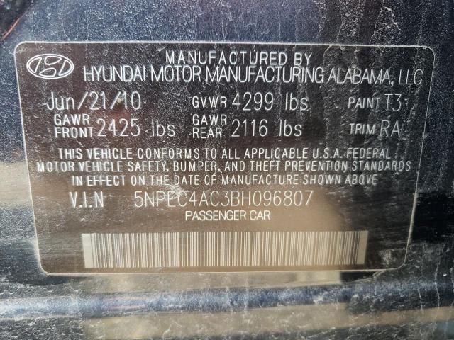 Photo 10 from auction – 2011 HYUNDAI SONATA with VIN 5NPEC4AC3BH096807