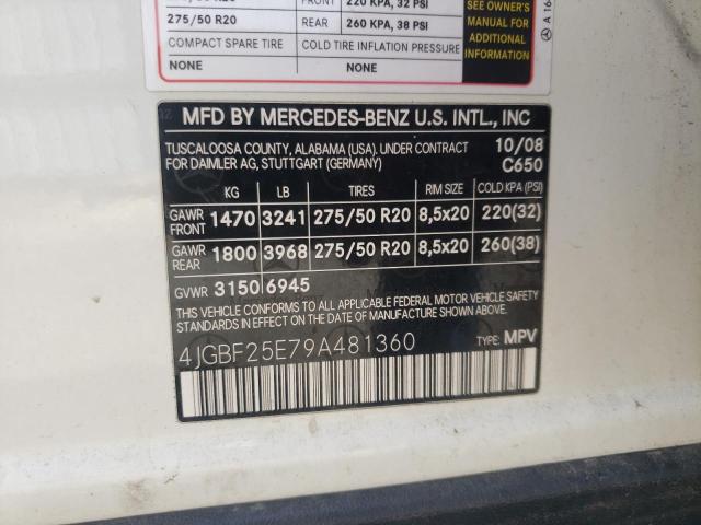 Photo 10 from auction – 2009 MERCEDES-BENZ GL with VIN 4JGBF25E79A481360