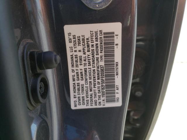 Photo 10 from auction – 2015 HONDA CIVIC with VIN 19XFB2F55FE055837