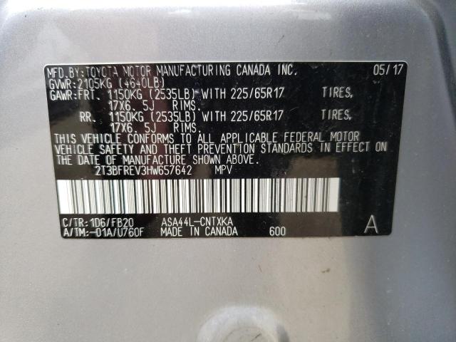 Photo 10 from auction – 2017 TOYOTA RAV4 LE with VIN 2T3BFREV3HW657642