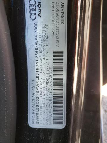 Photo 10 from auction – 2012 AUDI A7 PRESTIG with VIN WAU2GAFC2CN098917