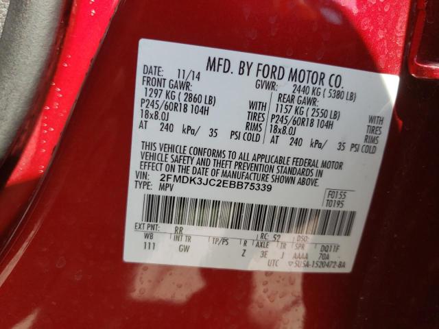 Photo 10 from auction – 2014 FORD EDGE SEL with VIN 2FMDK3JC2EBB75339