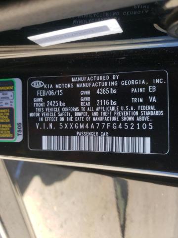 Photo 10 from auction – 2015 KIA OPTIMA LX with VIN 5XXGM4A77FG452105