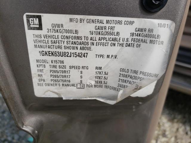 Foto 10 de la subasta – 2002 GMC DENALI con VIN 1GKEK63U82J154247