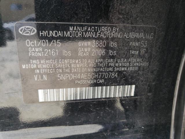 Photo 10 from auction – 2016 HYUNDAI ELANTRA SE with VIN 5NPDH4AE5GH770784