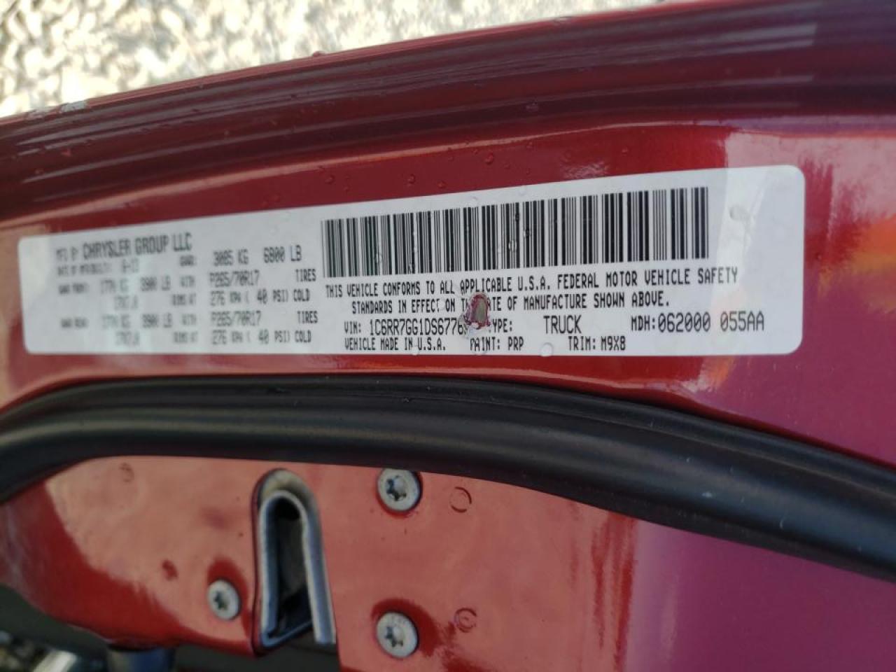 Photo 10 from auction – 2013 RAM 1500 SLT with VIN 1C6RR7GG1DS677634