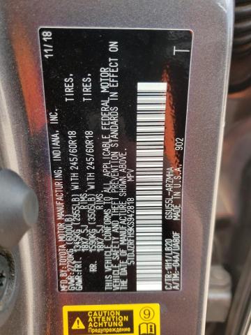 Photo 10 from auction – 2019 TOYOTA HIGHLANDER with VIN 5TDJZRFH9KS942818