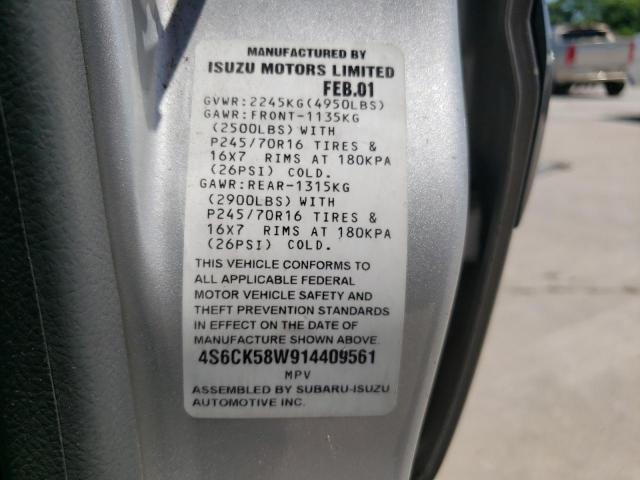 Zdjęcie 10 z aukcji – 2001 HONDA PASSPORT E z VIN 4S6CK58W914409561