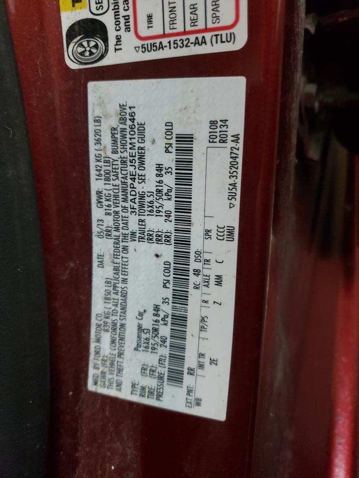 Photo 10 from auction – 2014 FORD FIESTA SE with VIN 3FADP4EJ5EM106461