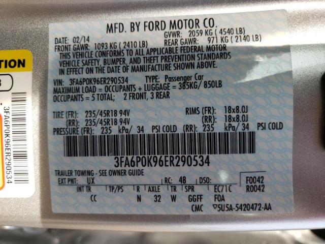 Photo 10 from auction – 2014 FORD FUSION TIT with VIN 3FA6P0K96ER290534