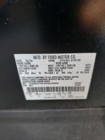 Photo 10 from auction – 2017 FORD EXPLORER L with VIN 1FM5K7F81HGA16955