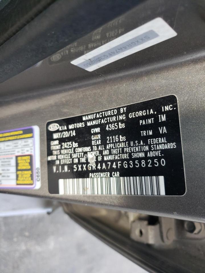 Photo 10 from auction – 2015 KIA OPTIMA SX with VIN 5XXGR4A74FG358250