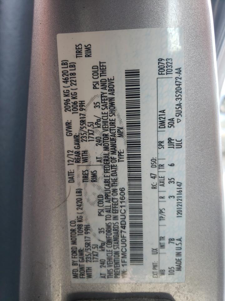 Photo 10 from auction – 2013 FORD ESCAPE S with VIN 1FMCU0F74DUC11606