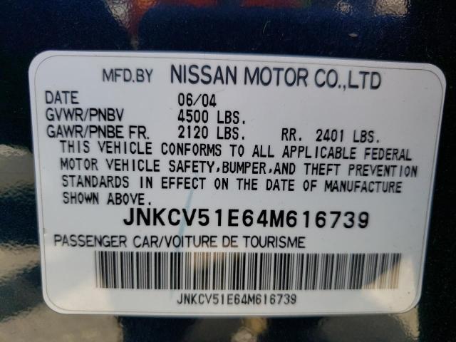 Photo 10 from auction – 2004 INFINITI G35 with VIN JNKCV51E64M616739